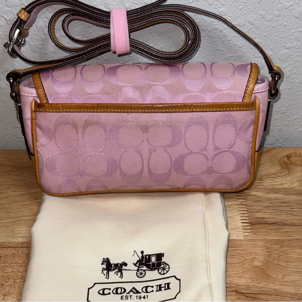Coach Pink and Tan Crossbody Bag - Picture 2 of 16